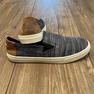 Navy Blue and White Toms shoes